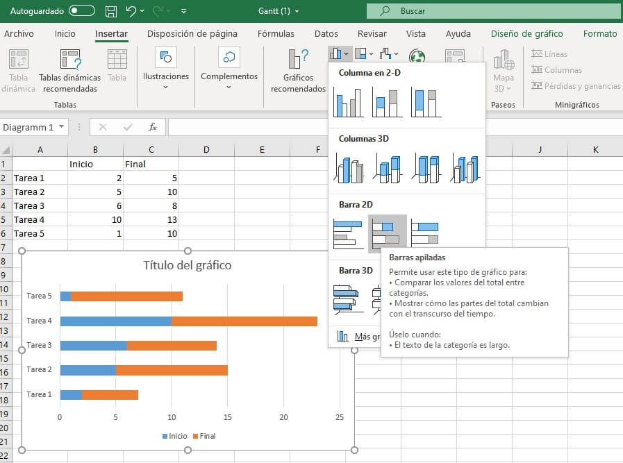 Crear Diagrama De Gantt En Excel