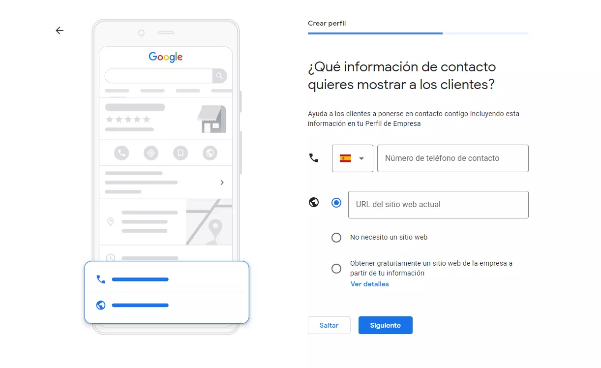 Registrarse en Google My Business: determinar los datos de contacto