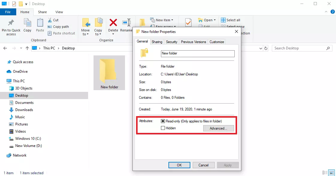 Modificar atributos de Windows y ocultar documentos 