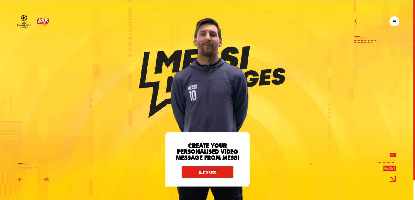 Ejemplo de cobranding de celebridades: Lionel Messi y patatas fritas Lay’s