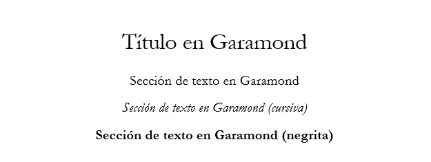 Ejemplo de texto para Garamond