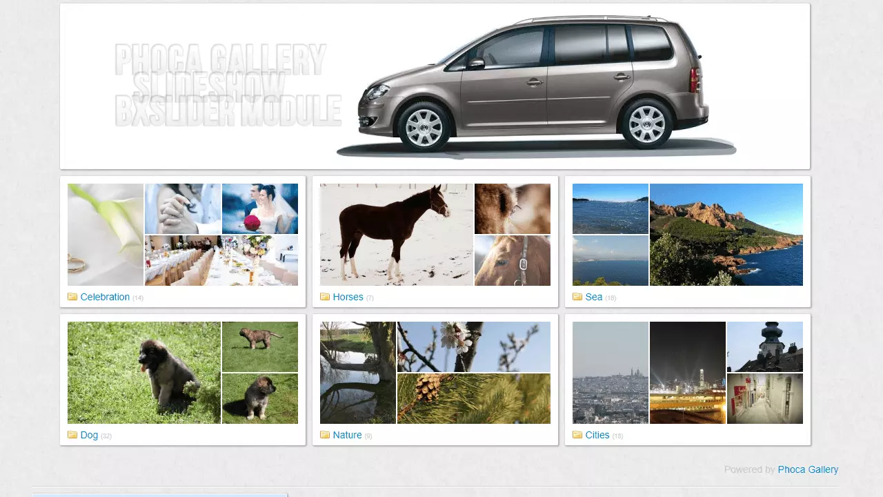 Ejemplo de las galerías de foto con Phoca Gallery