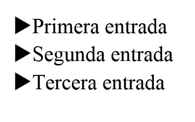 Ejemplo de viñetas triangulares