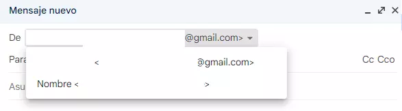 Seleccionar la dirección del remitente en Gmail