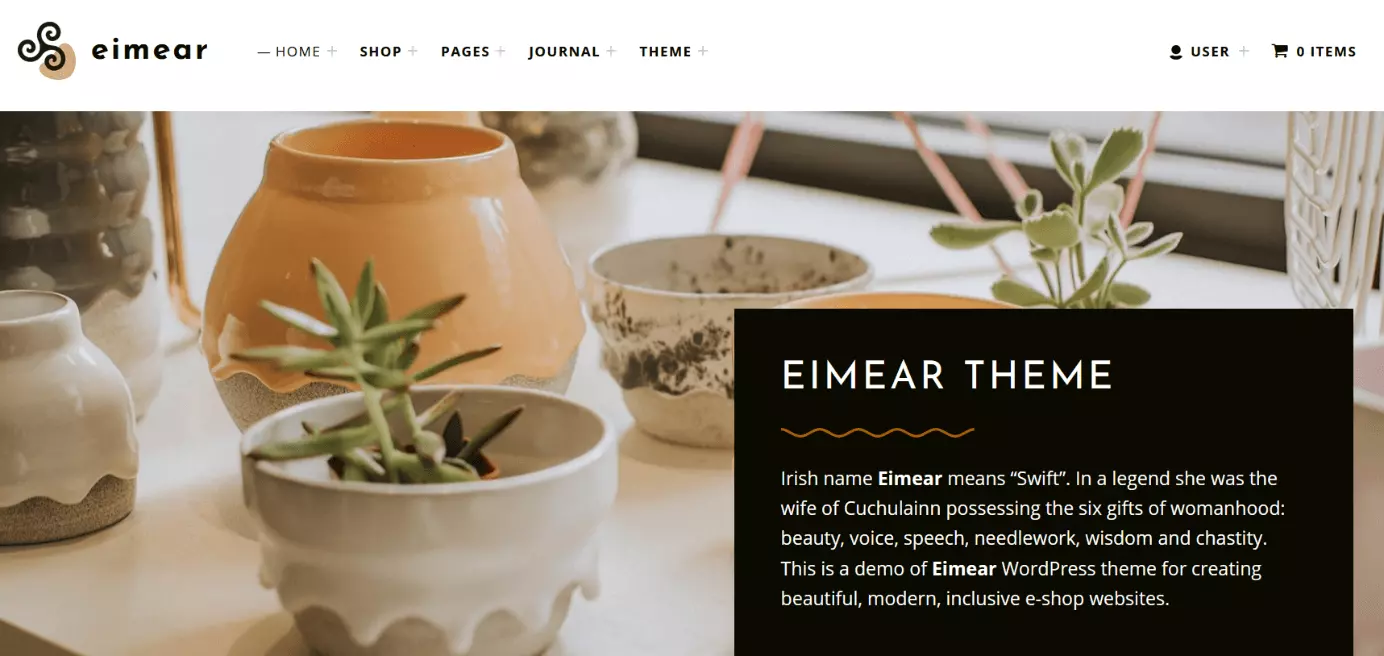 Plantilla Eimear de WordPress hecha por WebMan Design