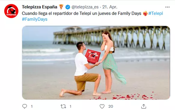 Meme creado por Telepizza para Twitter