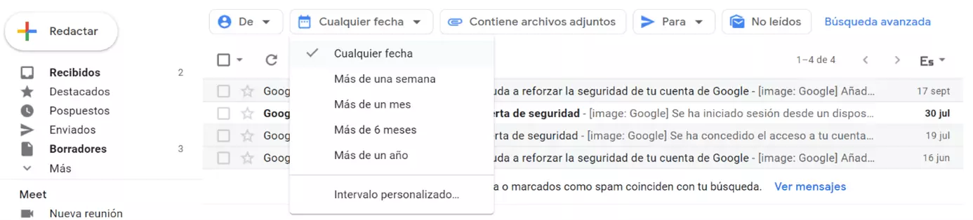 Búsqueda de Gmail mediante operadores de búsqueda: reducir los resultados específicamente