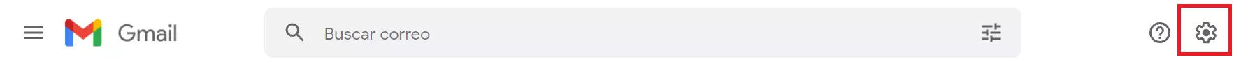Abrir configuración en la bandeja de entrada de Gmail