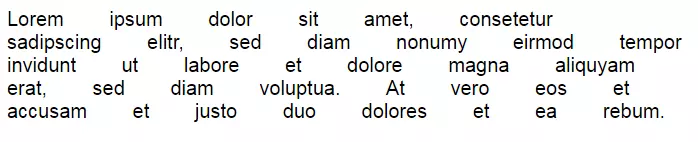 Efectos de la propiedad word-spacing en un texto de ejemplo