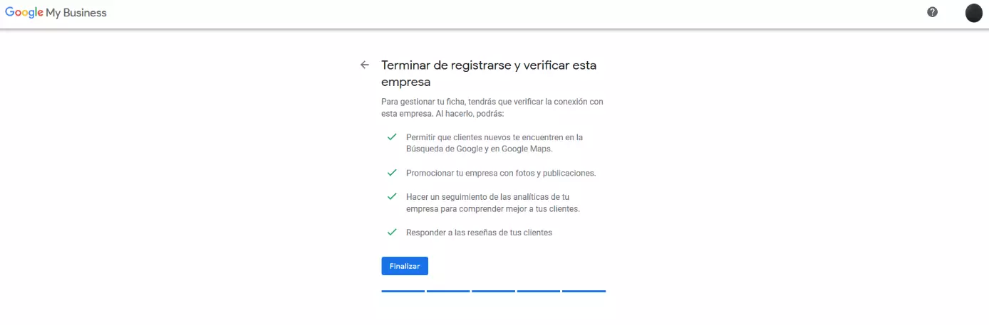 Google My Business: confirmación de los datos para agregar tu negocio a Google Maps