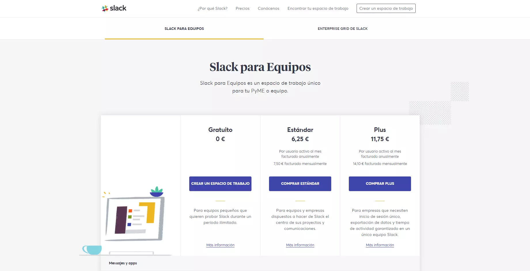 Planes de precios de Slack