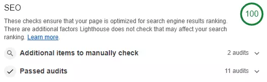 Análisis SEO en Google Lighthouse