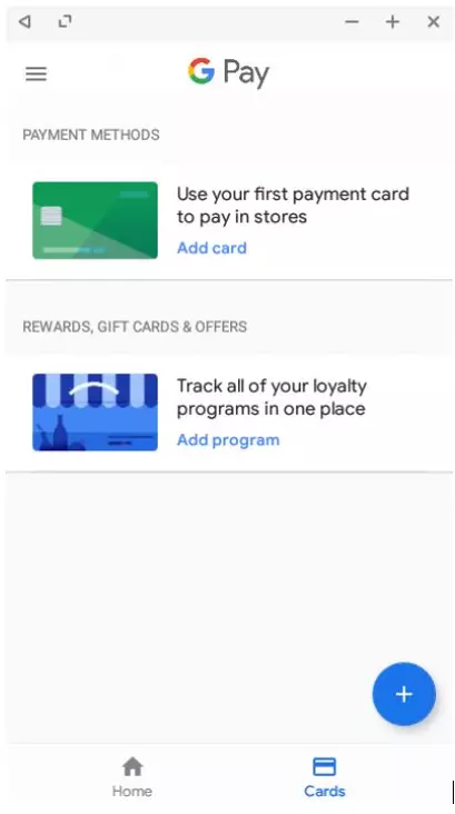 Pestaña de Google Pay donde se muestran todas las tarjetas del usuario