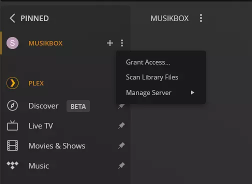 Ruta para gestionar el Plex Media server y ajustar la configuración