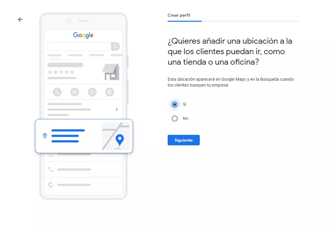 Registrarse en Google My Business: añadir ubicación