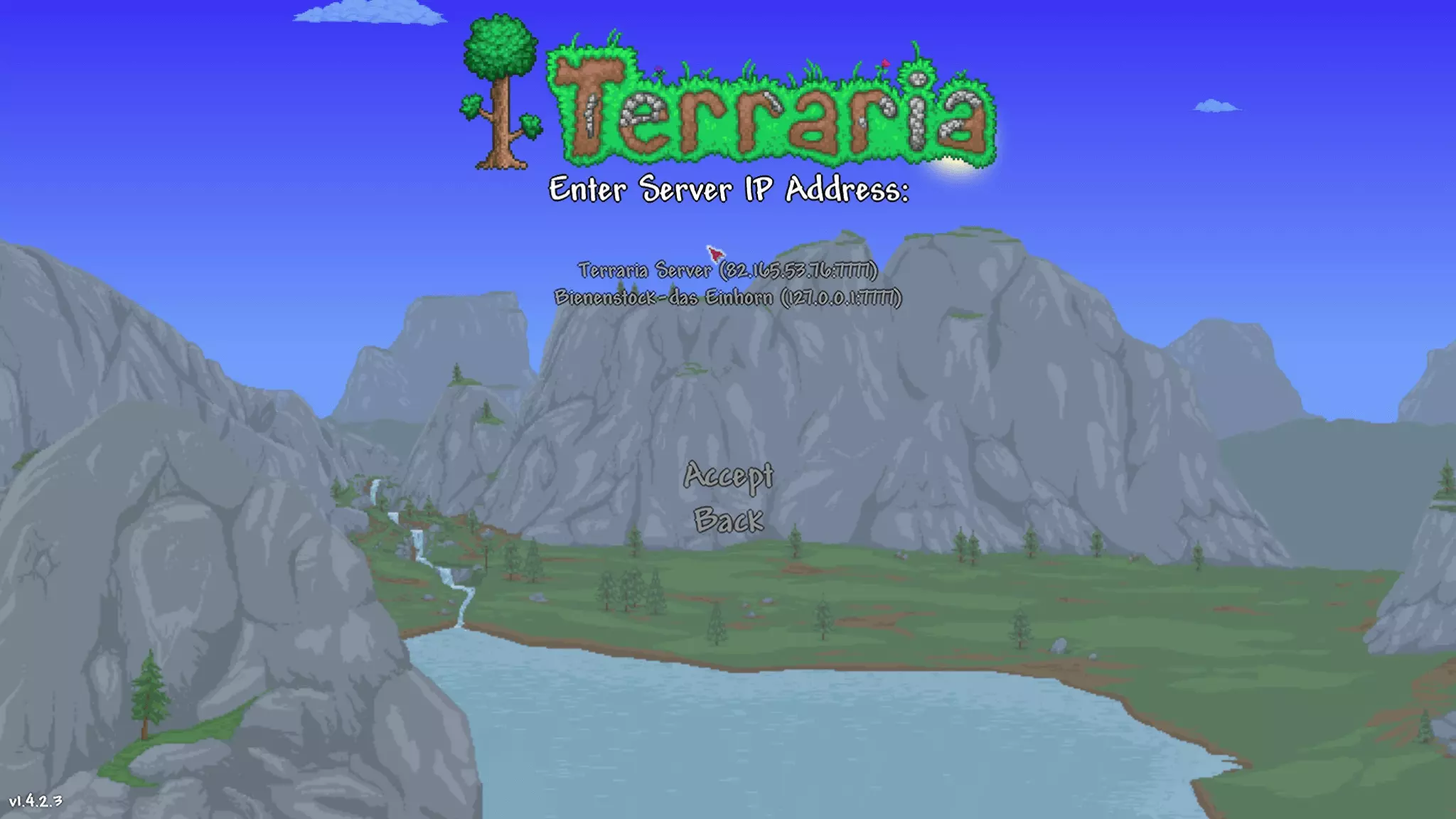 Terraria: introducir dirección del servidor