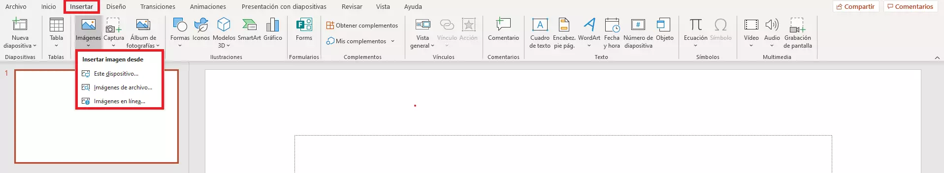 Texto alrededor de imagen en PowerPoint: insertar la imagen 