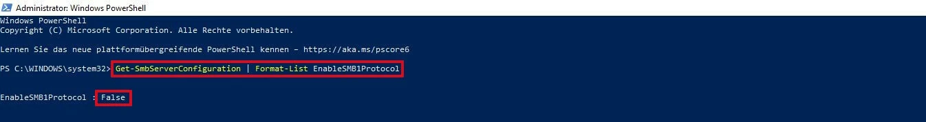 Windows PowerShell: comprobación de estado de SMB