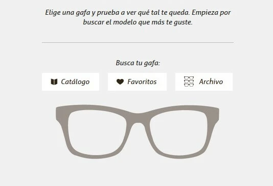 Probador de gafas en la página web de la tienda Multiópticas