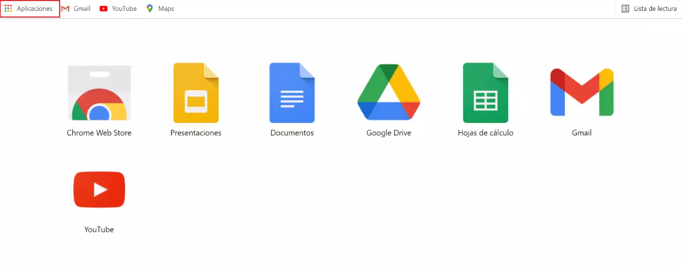 Icono de Google Drive en la pantalla de aplicaciones de Chrome