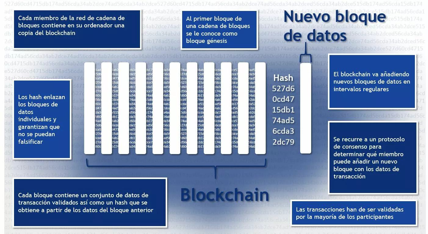 Presentación esquemática de un blockchain