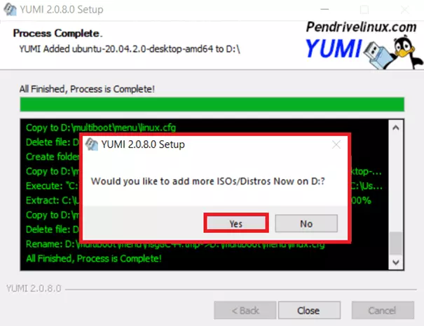 Tras la instalación, YUMI te permite copiar otros archivos bootables en el USB