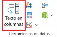 Menú de la pestaña “Datos” en Excel