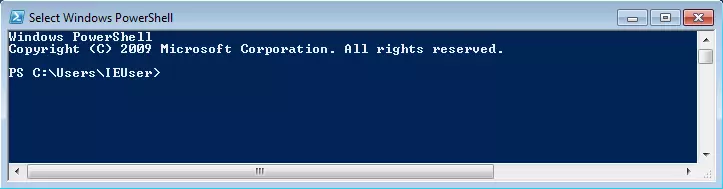 Ventana de comandos de Windows PowerShell