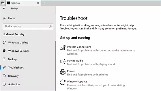 Solucionador de problemas de Windows Update en Windows 10