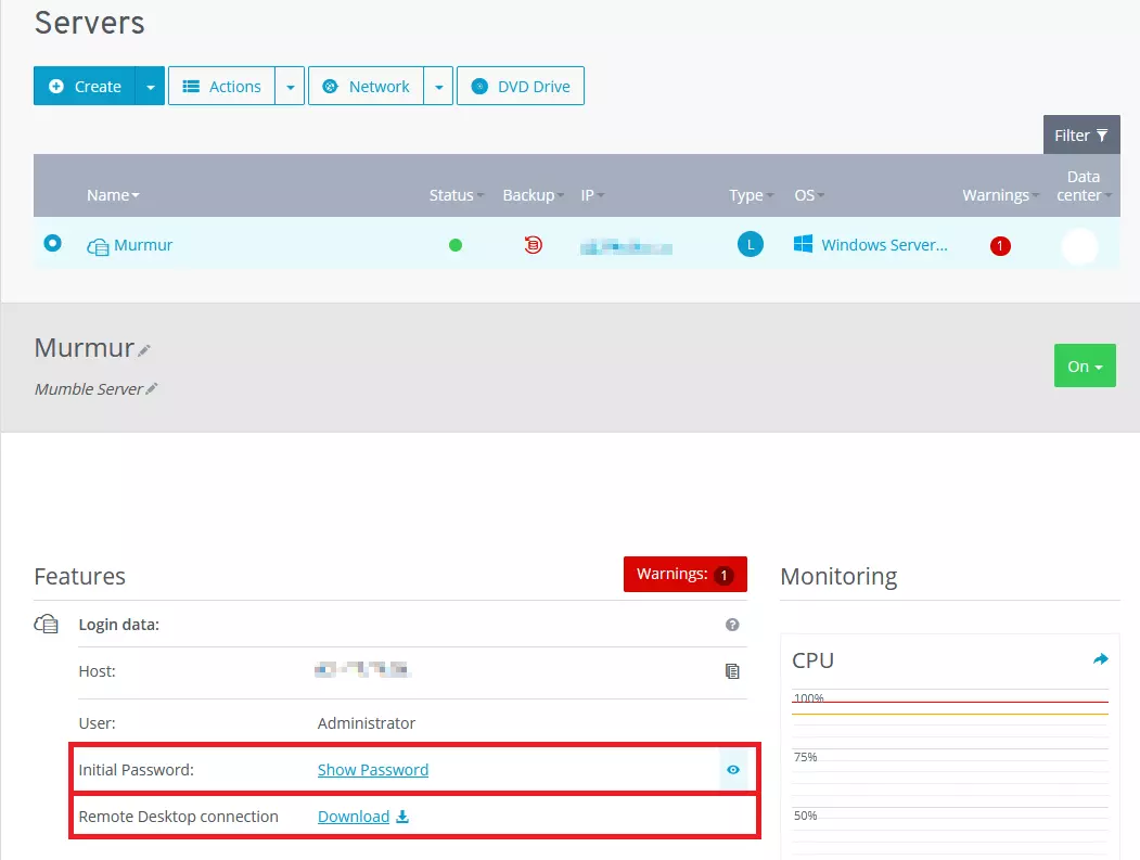 Cloud Panel en IONOS