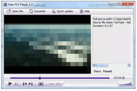 Vista del reproductor Free FLV Player