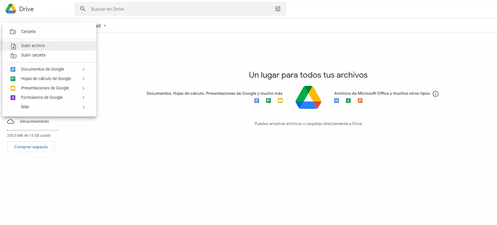 Subir archivos a Google Drive