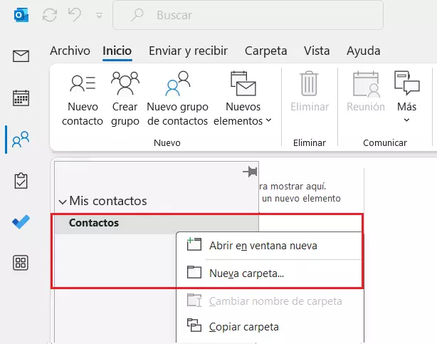 Outlook: Mis contactos