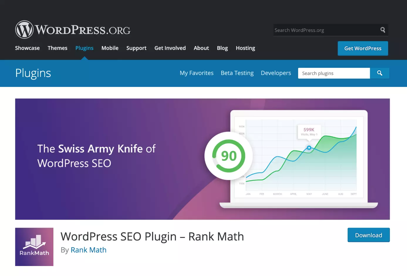 Rank Math en WordPress.org.