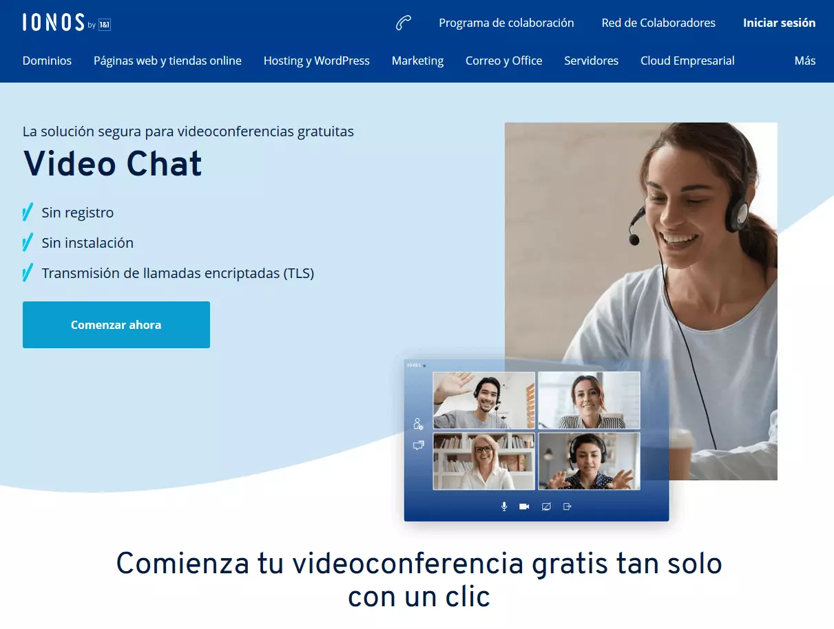 Videollamadas gratuitas con IONOS