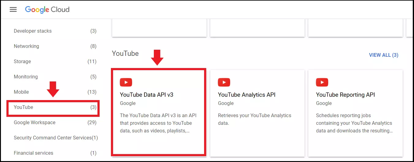 Las API de YouTube de un vistazo en Google Cloud