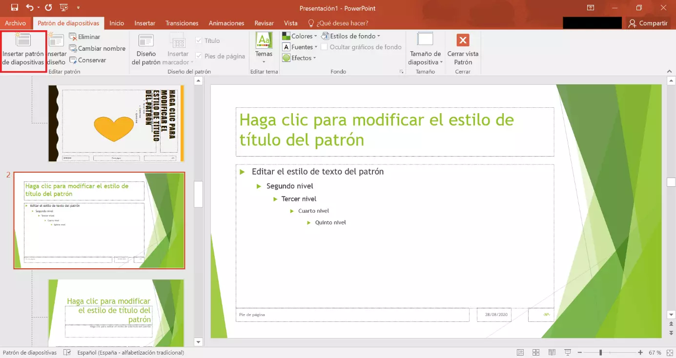 Cómo crear un segundo patrón de diapositivas en PowerPoint 2019