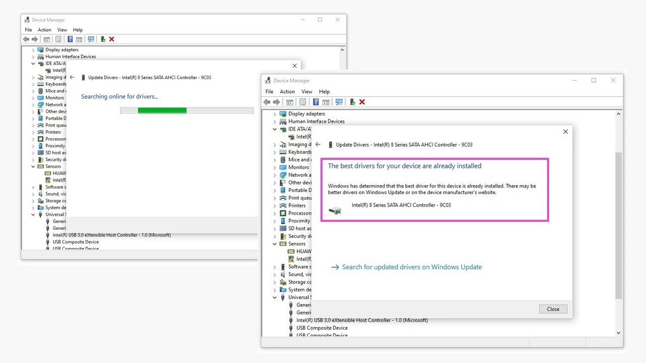 Actualización de controladores en el administrador de dispositivos de Windows