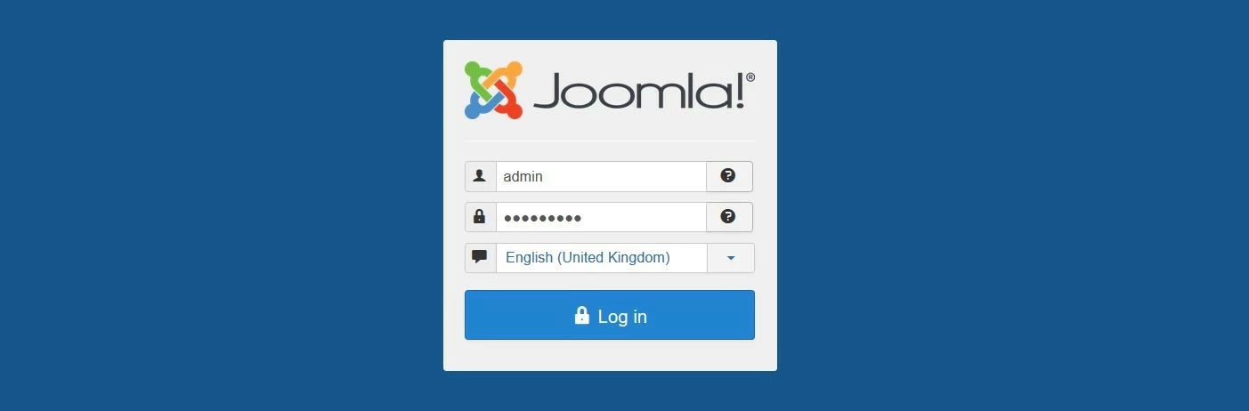 Joomla: ventana de acceso al backend