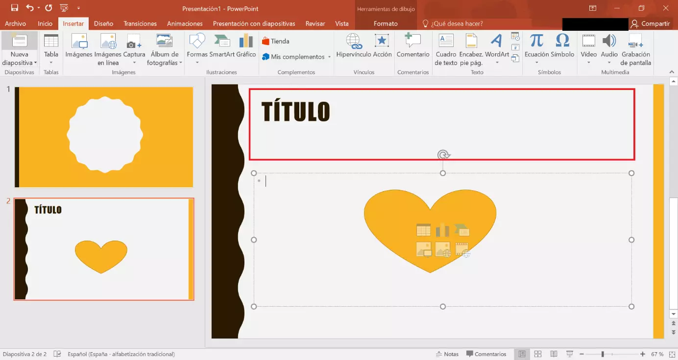 Completa el contenido de las diapositivas en PowerPoint 2019