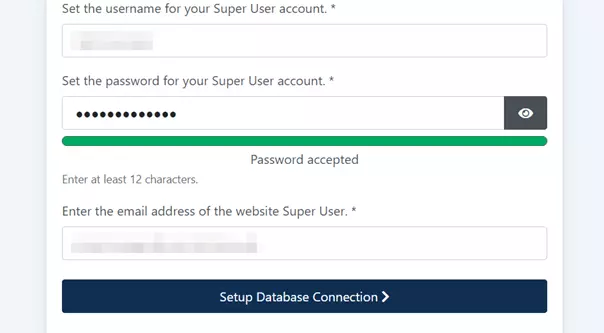 Instalar Joomla: “Configurar los datos de acceso”