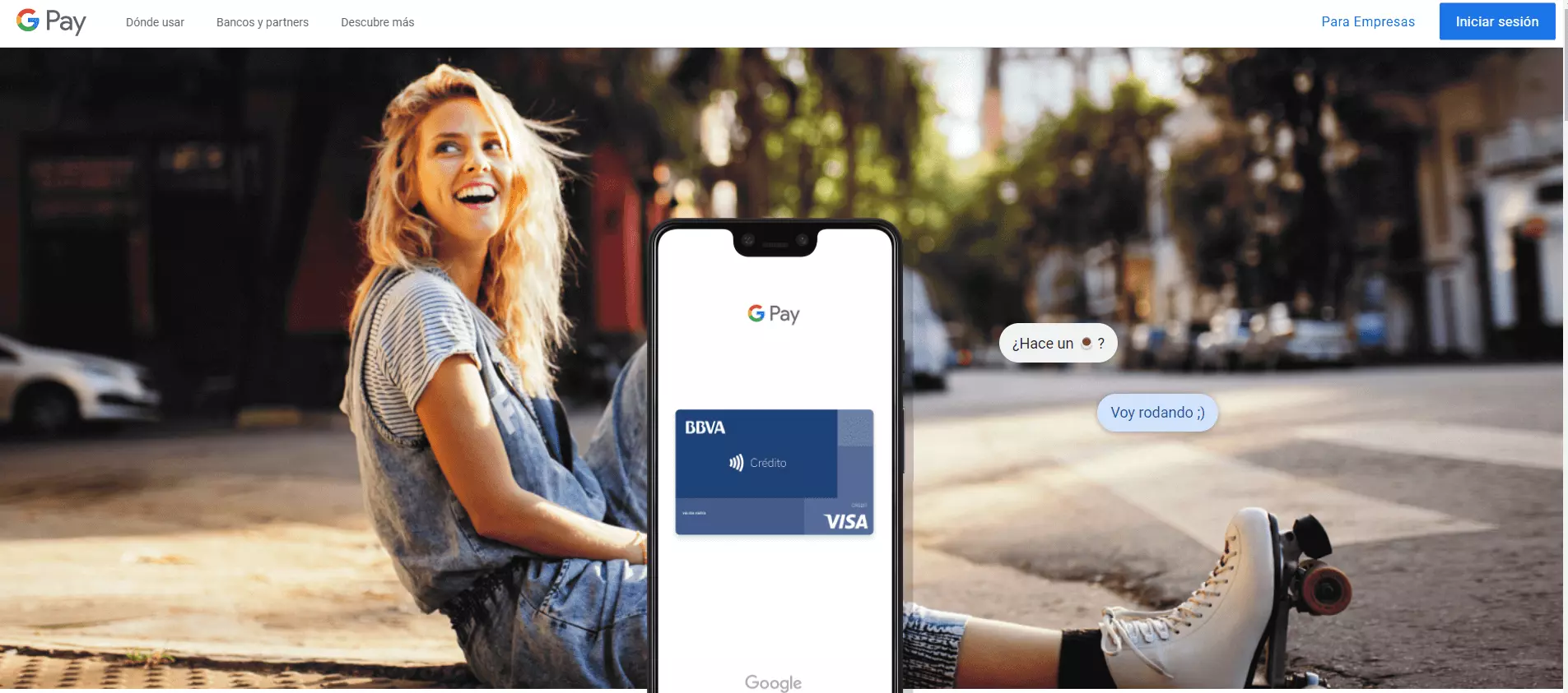 Página principal de Google Pay