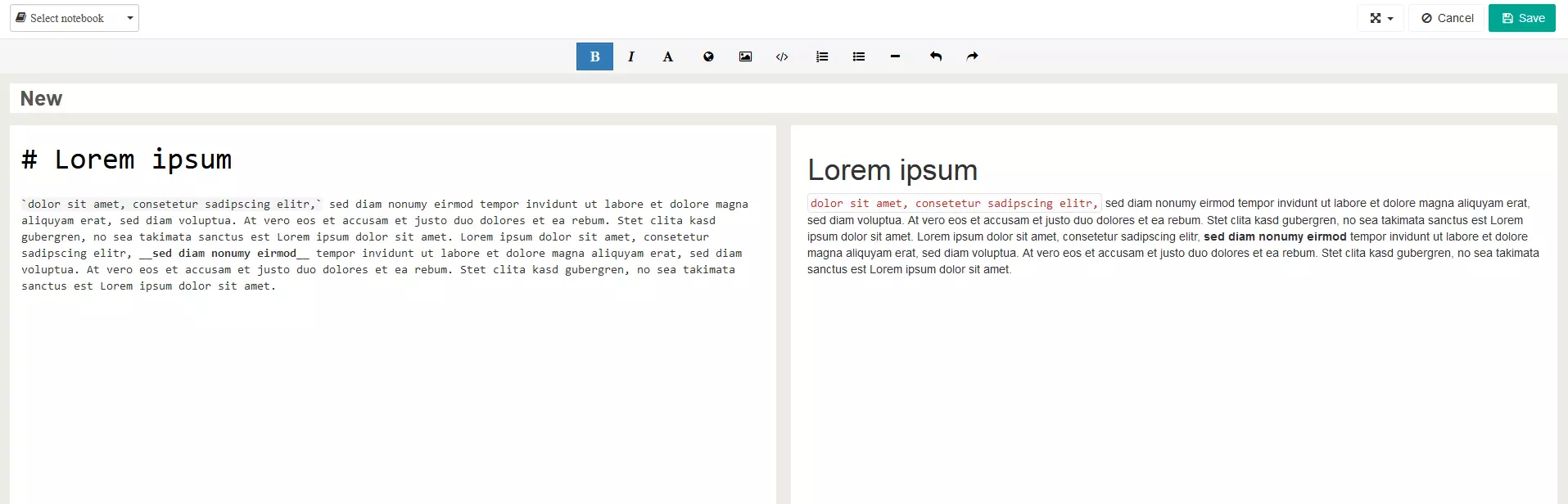 Versión online del editor Markdown Laverna