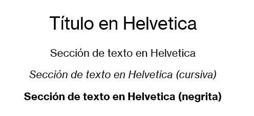 Ejemplo de texto para Helvetica