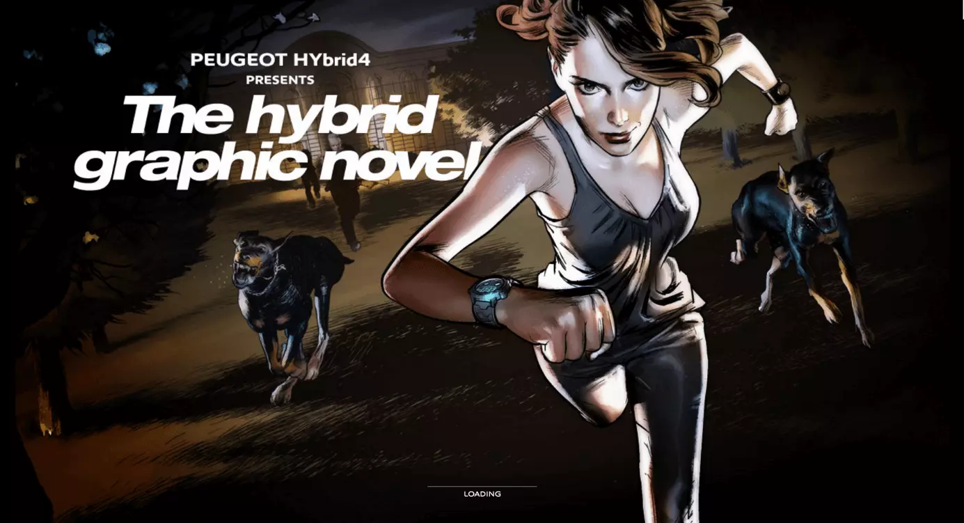 Pantalla de inicio de graphicnovel-hybrid4.peugeot.com