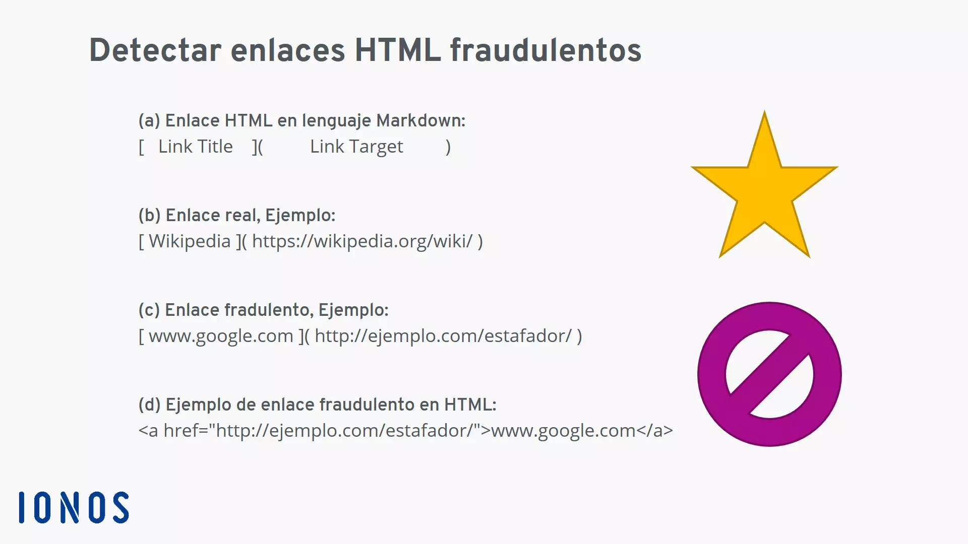 Detectar enlaces HTML fraudulentos