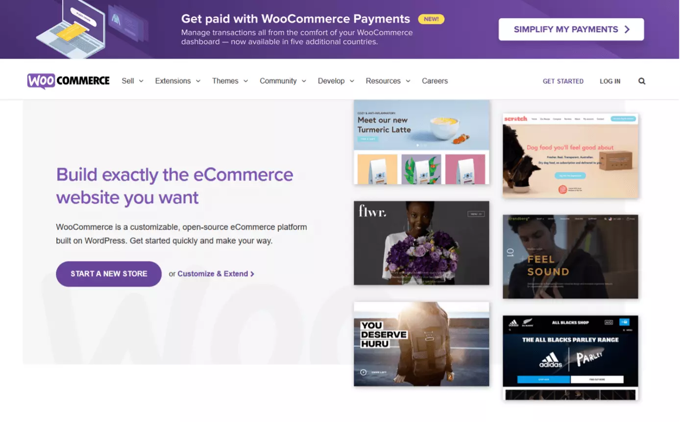 Captura de pantalla del plugin WooCommerce para WordPress