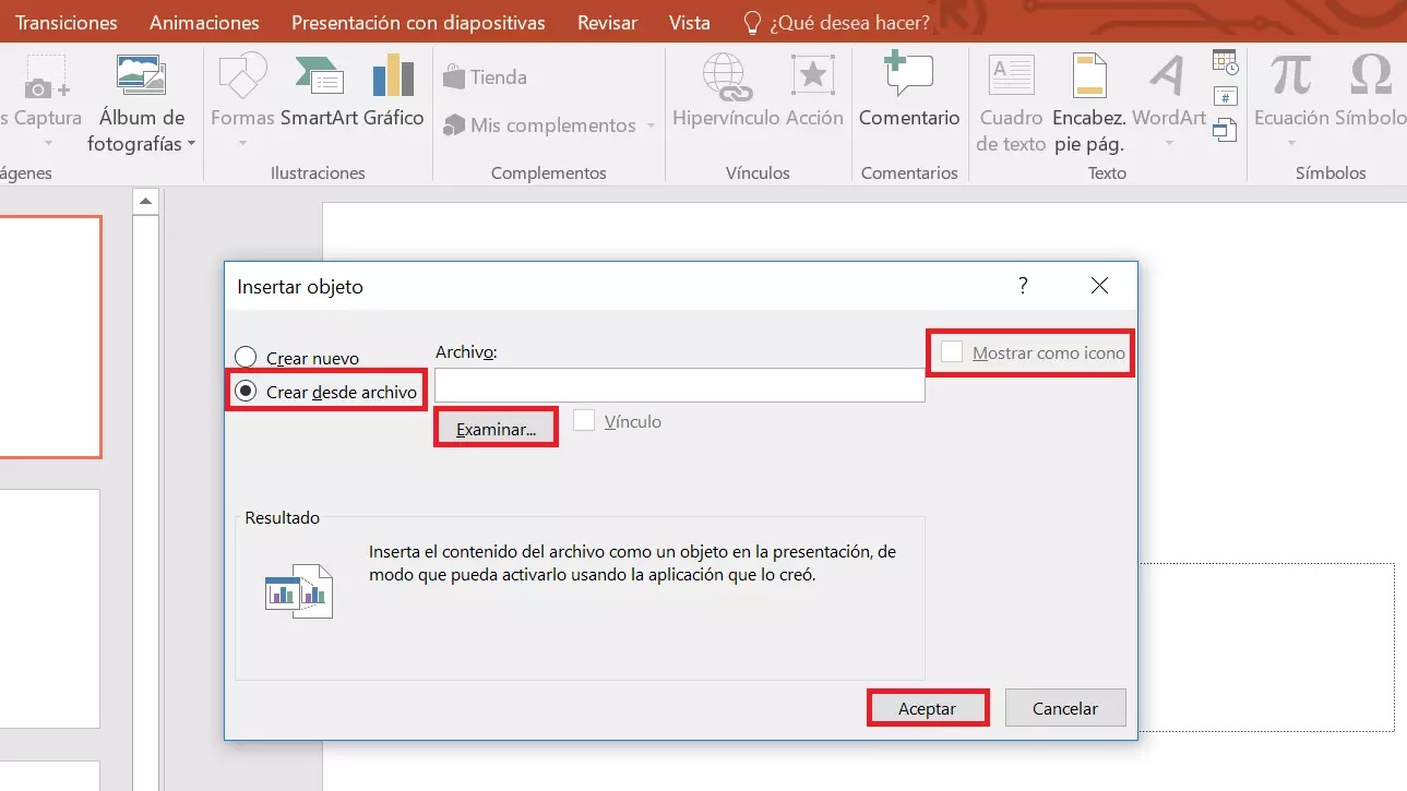 Insertar archivo de Word en PowerPoint: importar como objeto