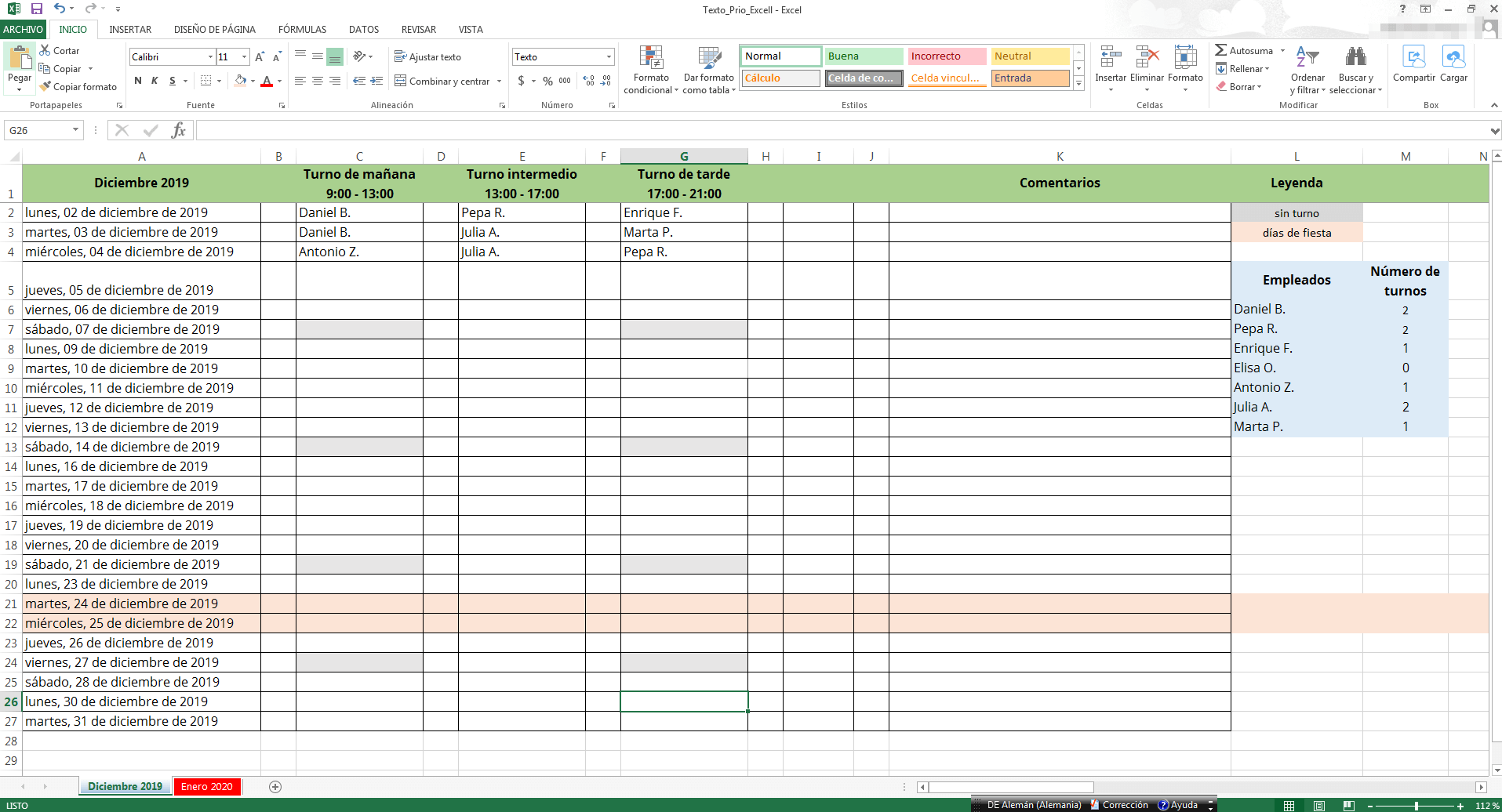 Plan De Trabajo En Excel - Reverasite
